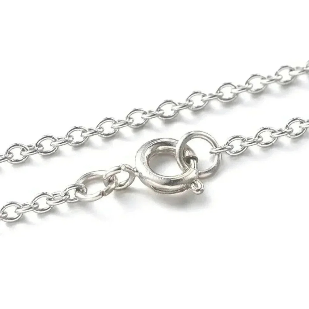 Surgical Stainless Steel Rolo Chain Necklace 20" Long 2mm Links Spring Clasp